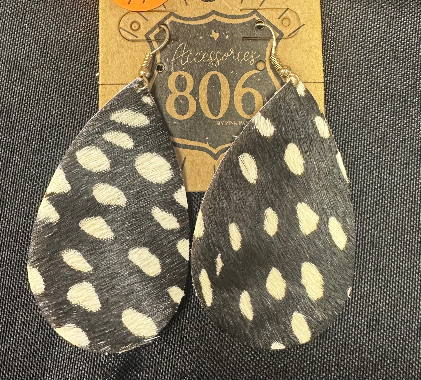 Faux Fawn Hide Earrings