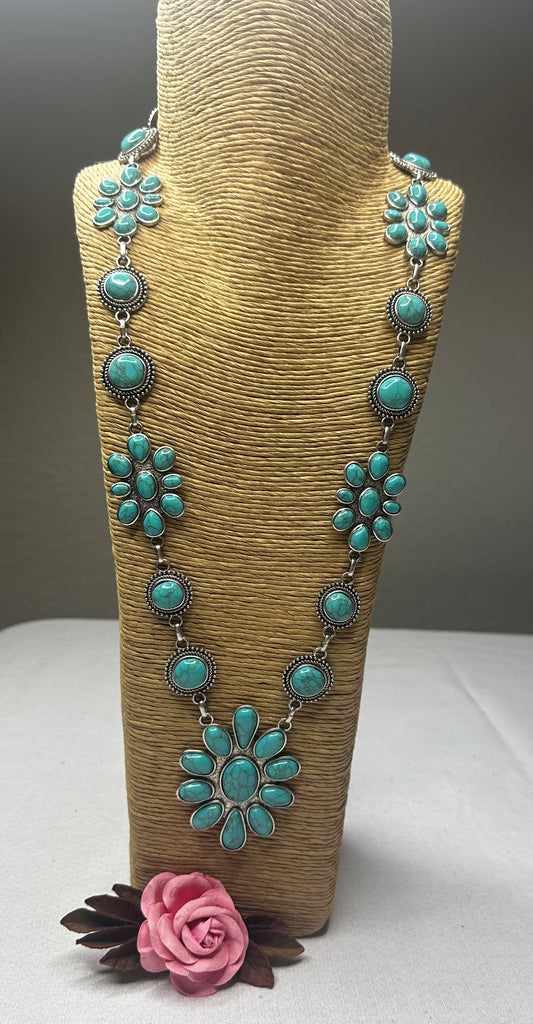 Turquoise Squash Blossom Necklace