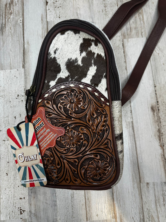 Genuine Cowhide and Leather Shoulder Bag by Oh'Lay