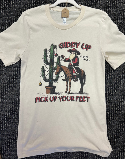 Giddy Up Santa Tee Shirt